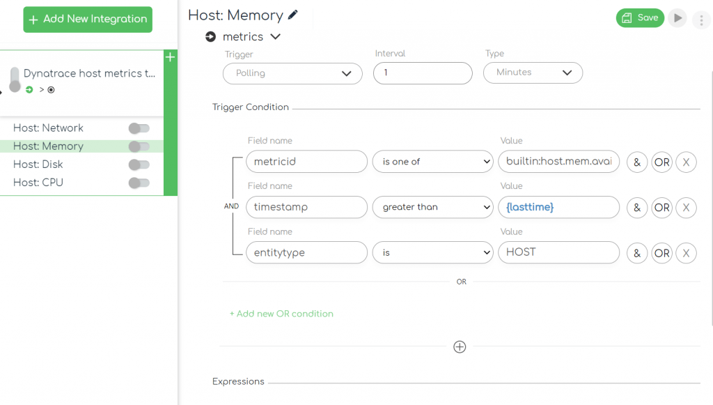 – ZigiOps Dynatrace ServiceNow integration: Dynatrace host metrics to ServiceNow metrics – trigger conditions