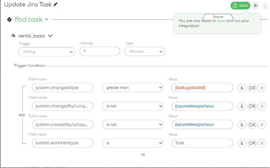 ZigiOps Jira Azure DevOps integration: Update Jira task source details 