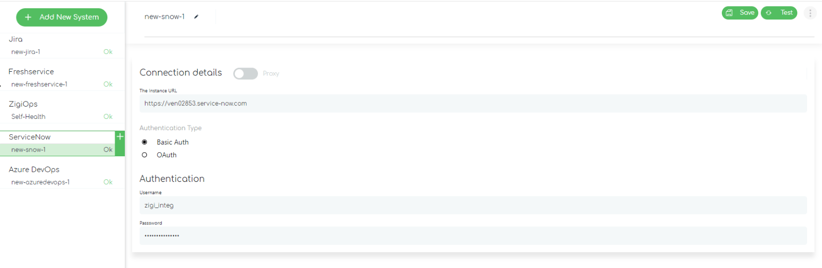 Freshservice to ServiceNow integration: Connecting to ServiceNow instance details
