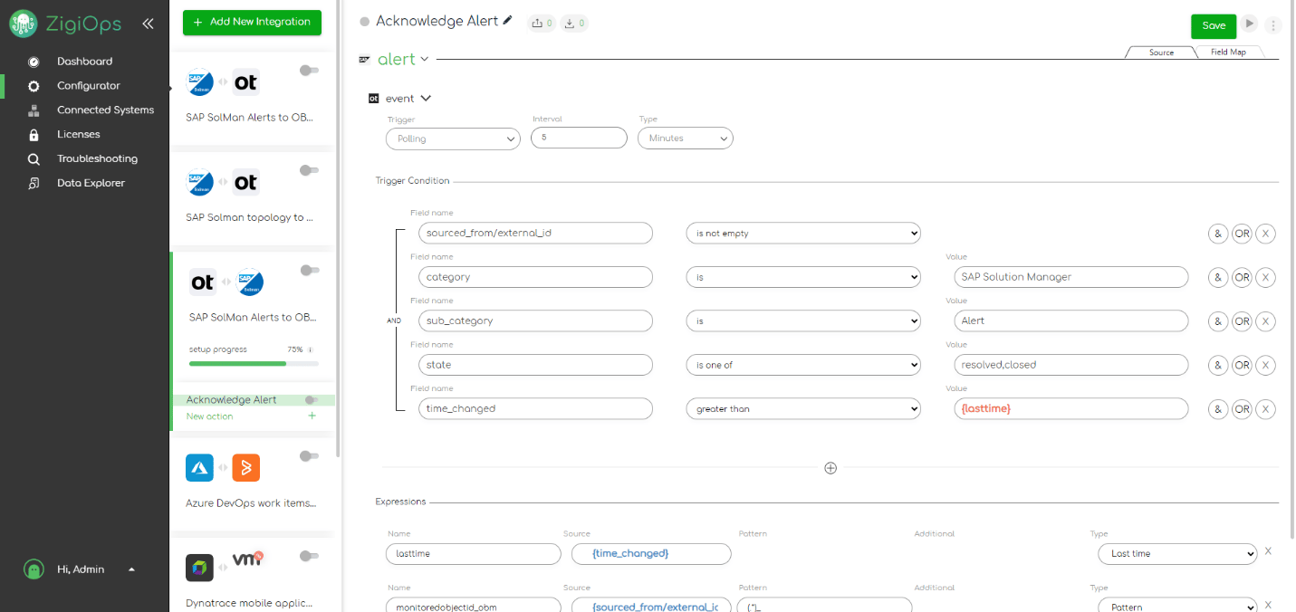 ZigiOps SAP Solution Manager OBM integration template – Alert details 