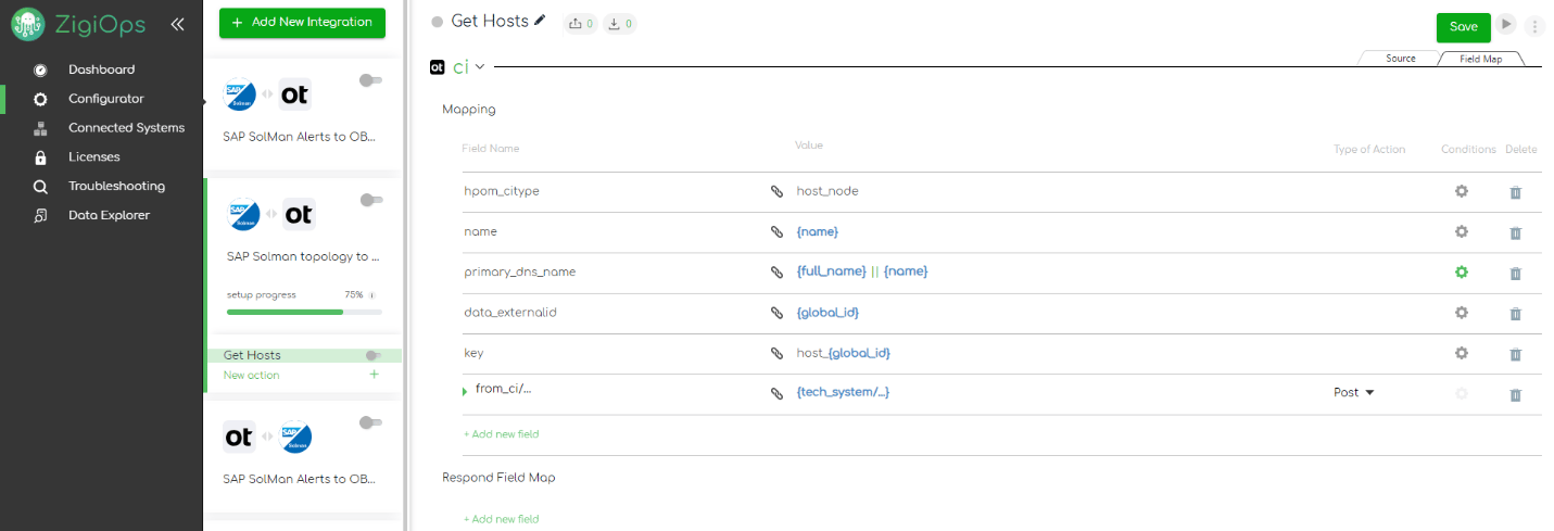 ZigiOps SAP Solution Manager OBM integration template  - Alerts field mapping 