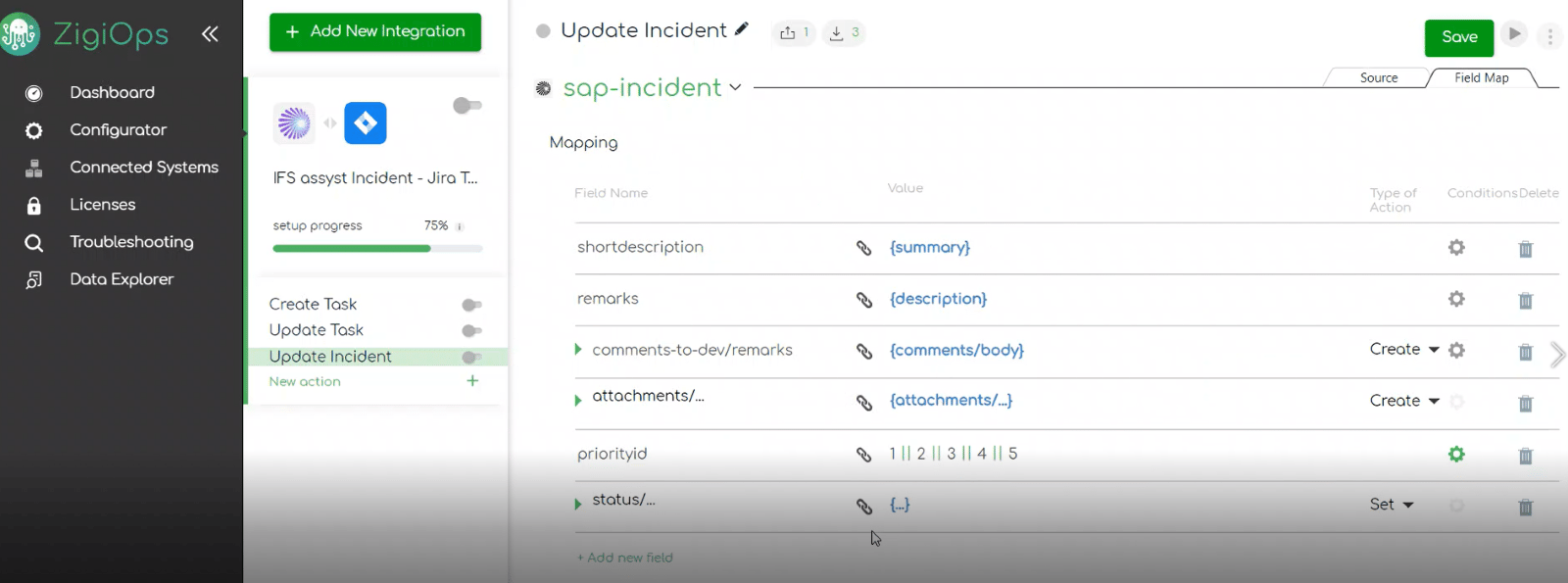 IFS to Jira integration: Updating IFS incident field map section