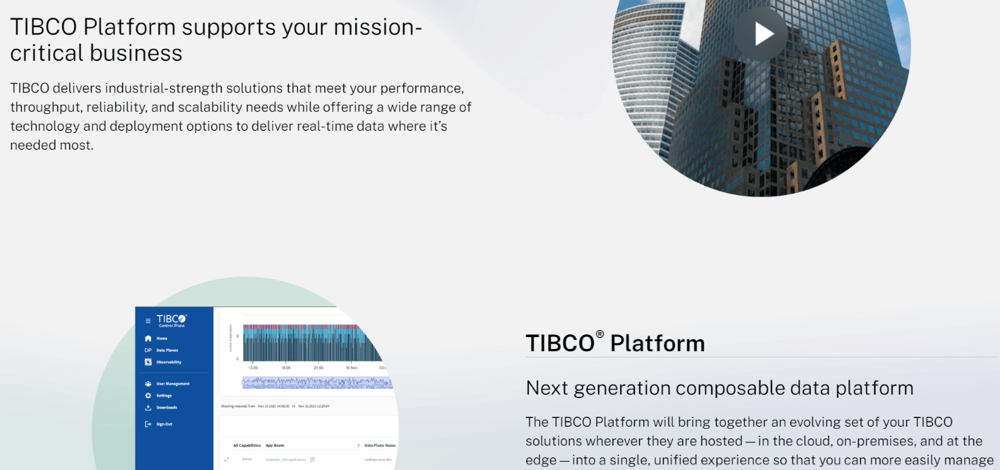 TIBCO Cloud Integration front page screenshot