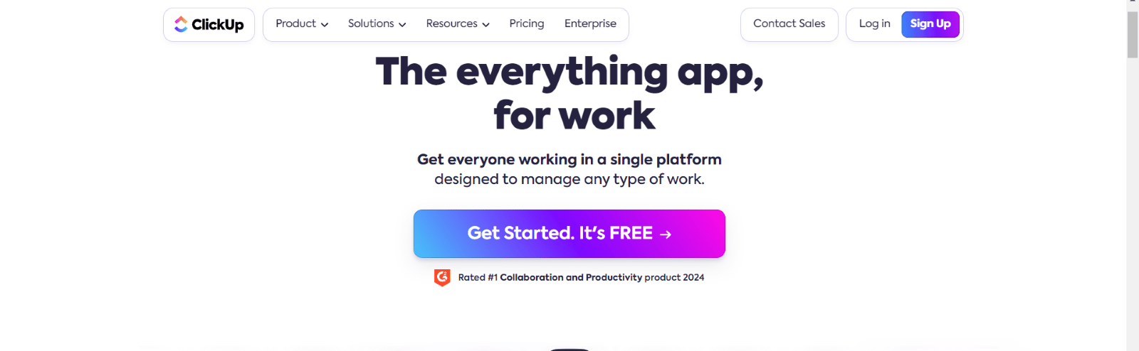 ClickUp all-in-one productivity platfrom 
