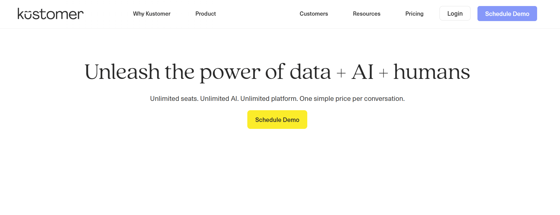 Kustomer landing page
