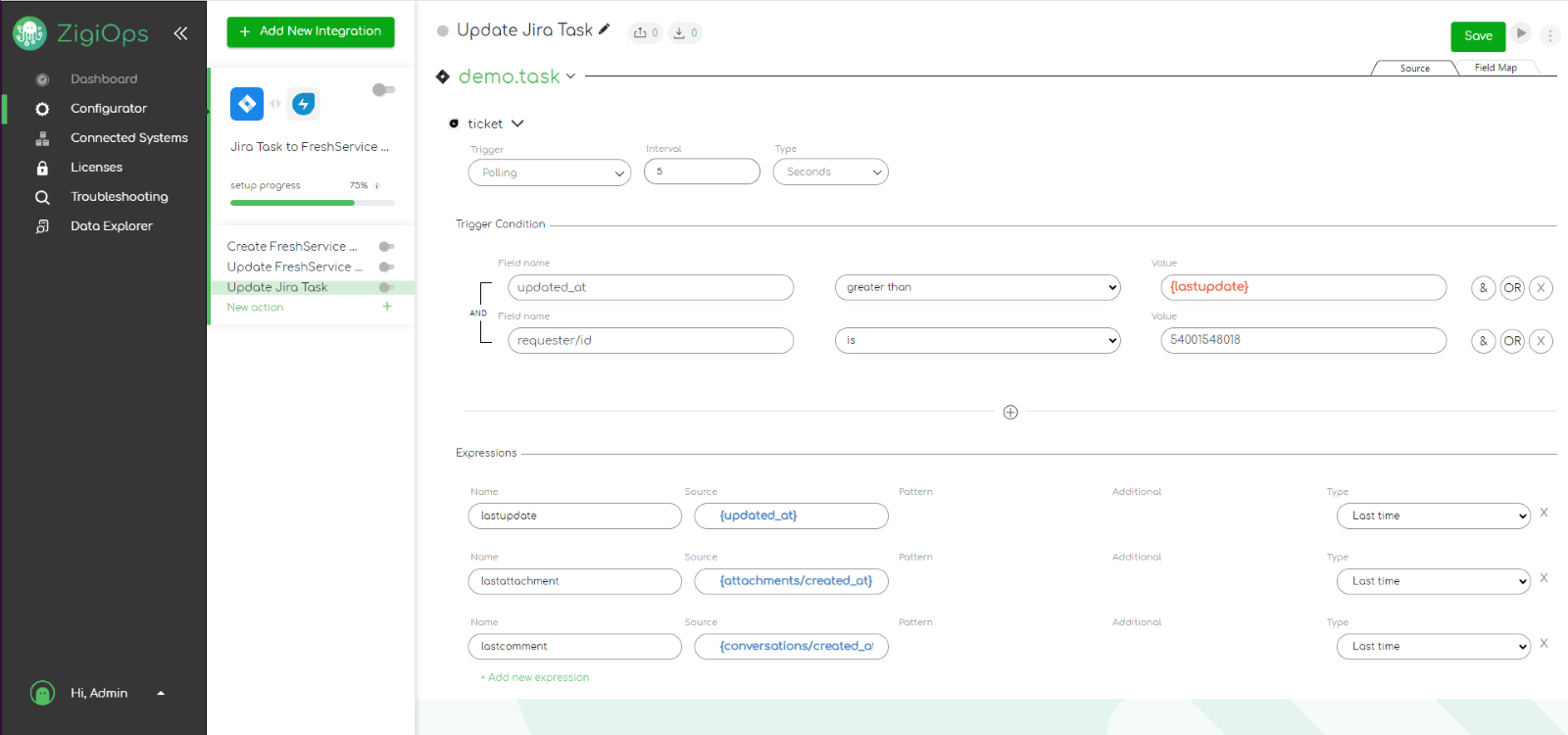 Update Jira bug 